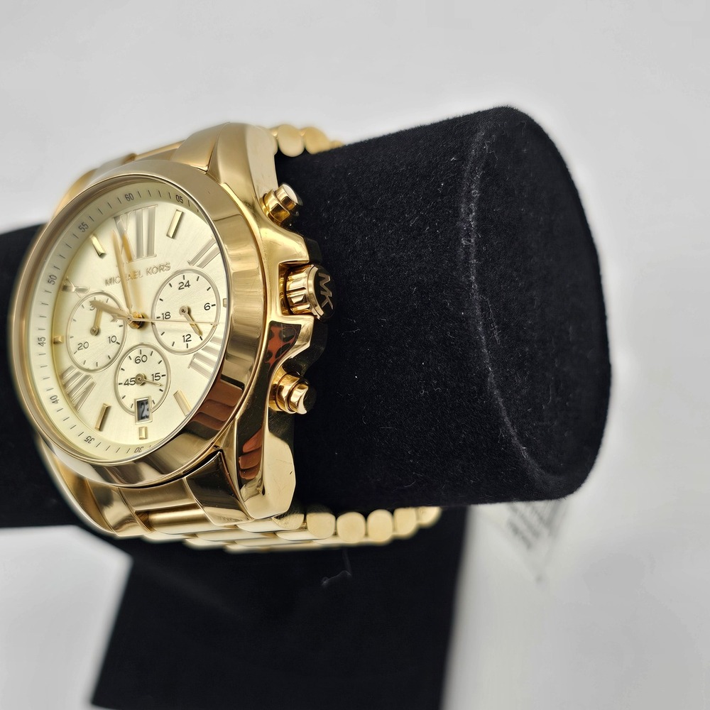 Michael Kors Unisex Watch Bradshaw Chronograph Gold Tone Stainless MK5605 43mm - Picture 3 of 11